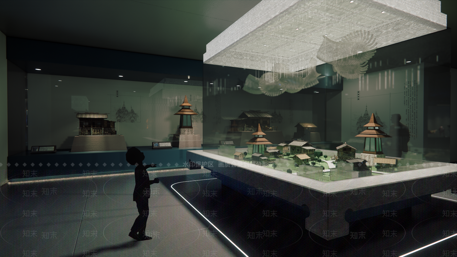 现代博物馆木屋建筑沙盘SU模型下载【ID:1158701144】