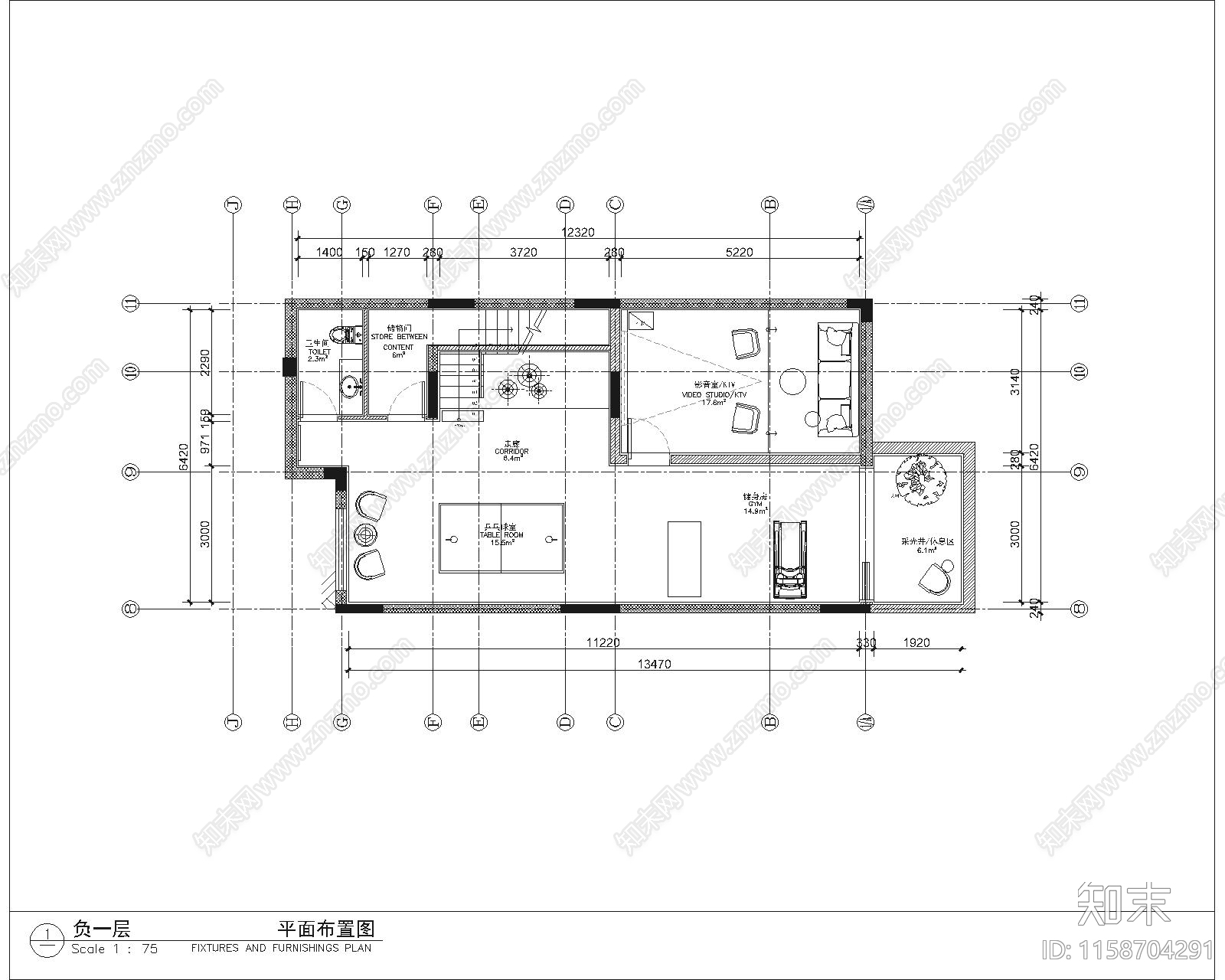 现代别墅cad施工图下载【ID:1158704291】