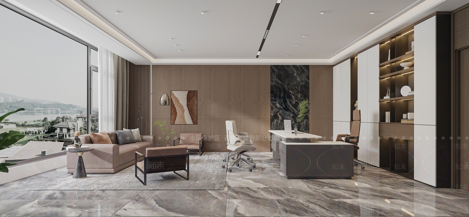 现代总裁办公室3D模型下载【ID:1158707012】