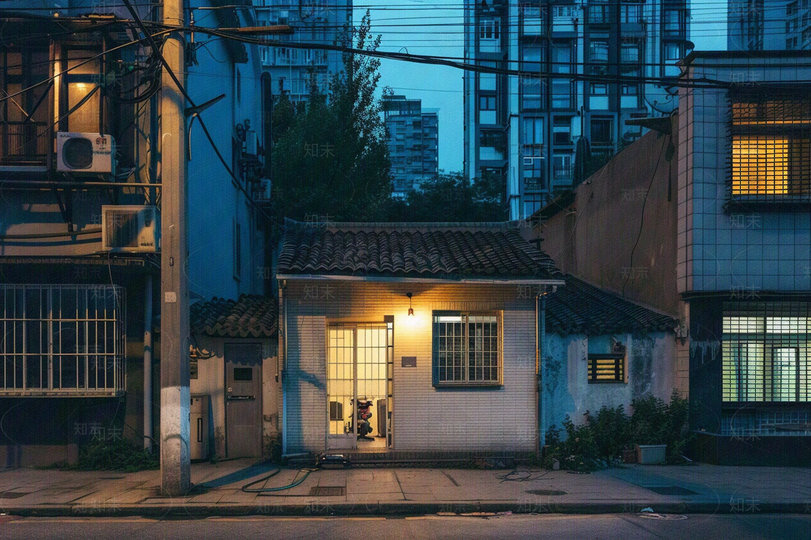 室外老城区街道外景贴图下载【ID:1158707840】