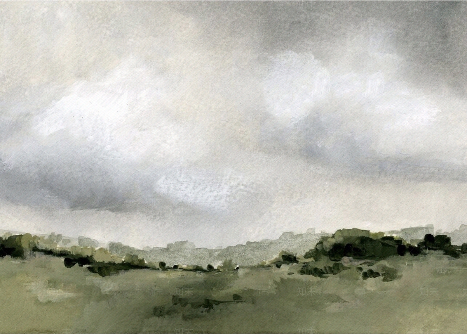 现代抽象绿色风景画贴图下载【ID:1158708774】