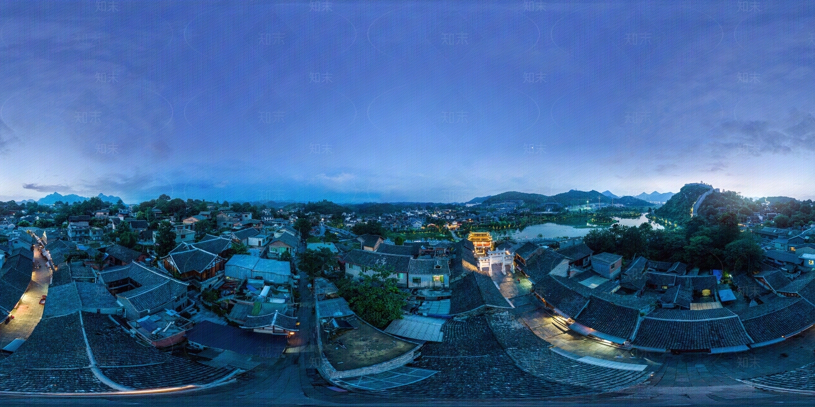 HDR晨曦黄昏城市夜景全景贴图下载【ID:1158731741】