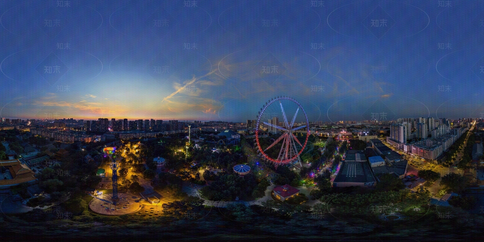 HDR晨曦黄昏城市夜景全景贴图下载【ID:1158731744】