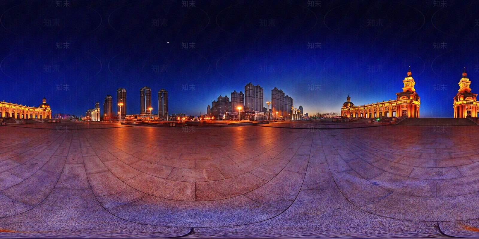 HDR晨曦黄昏城市夜景全景贴图下载【ID:1158731775】