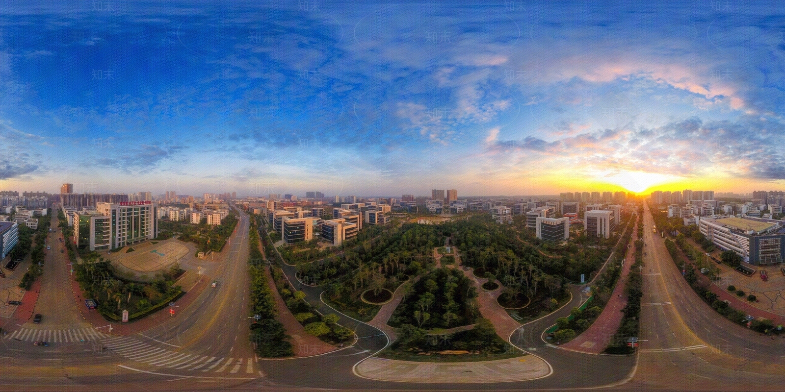 HDR晨曦黄昏城市夜景全景贴图下载【ID:1158731777】