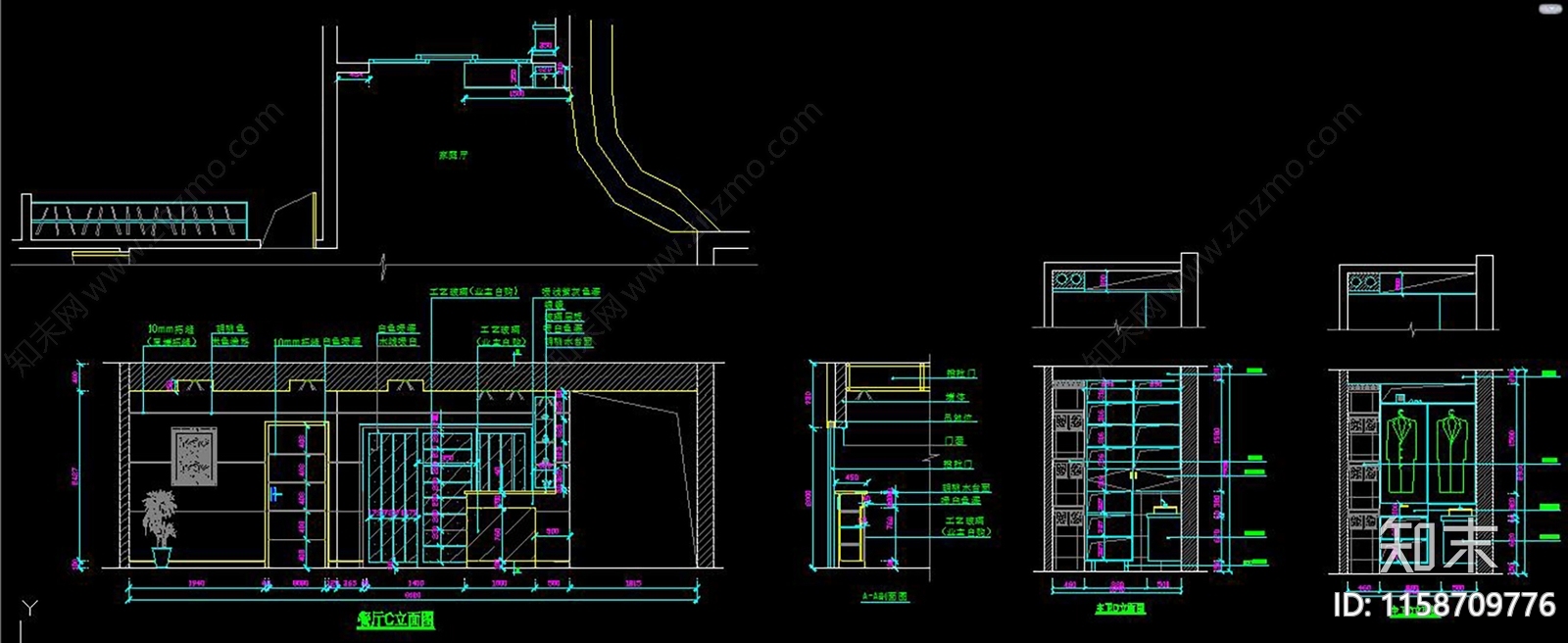 最全衣柜设cad施工图下载【ID:1158709776】