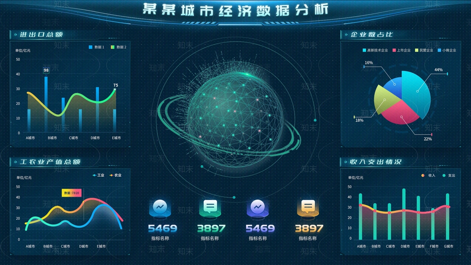 蓝色科技大数据背景素材贴图下载【ID:1158709642】