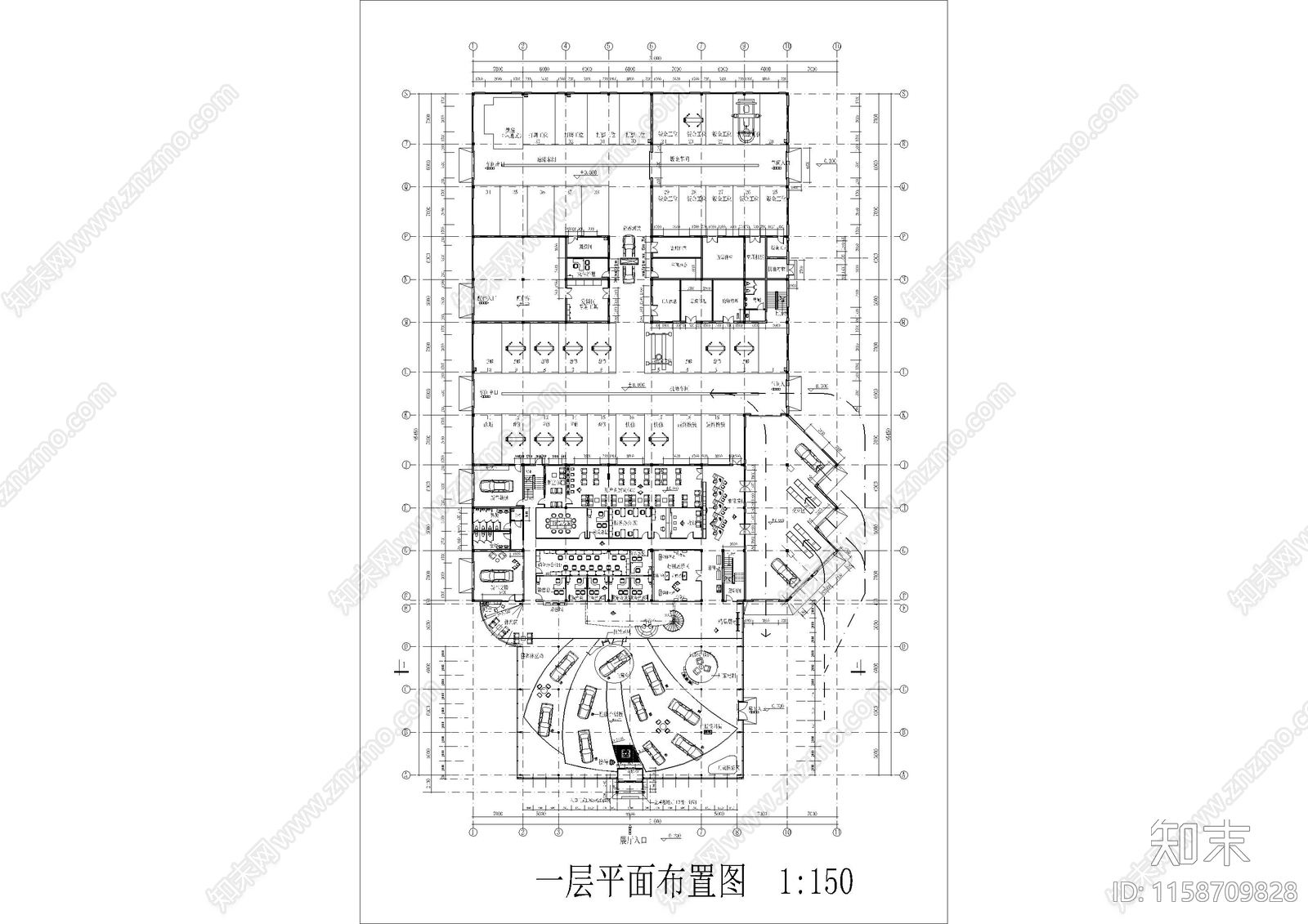 斯柯达4S店装修图施工图下载【ID:1158709828】