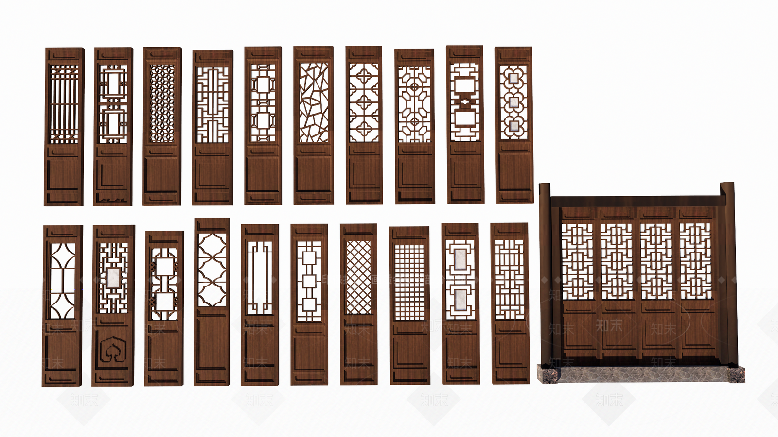 中式雕花窗SU模型下载【ID:1158712152】