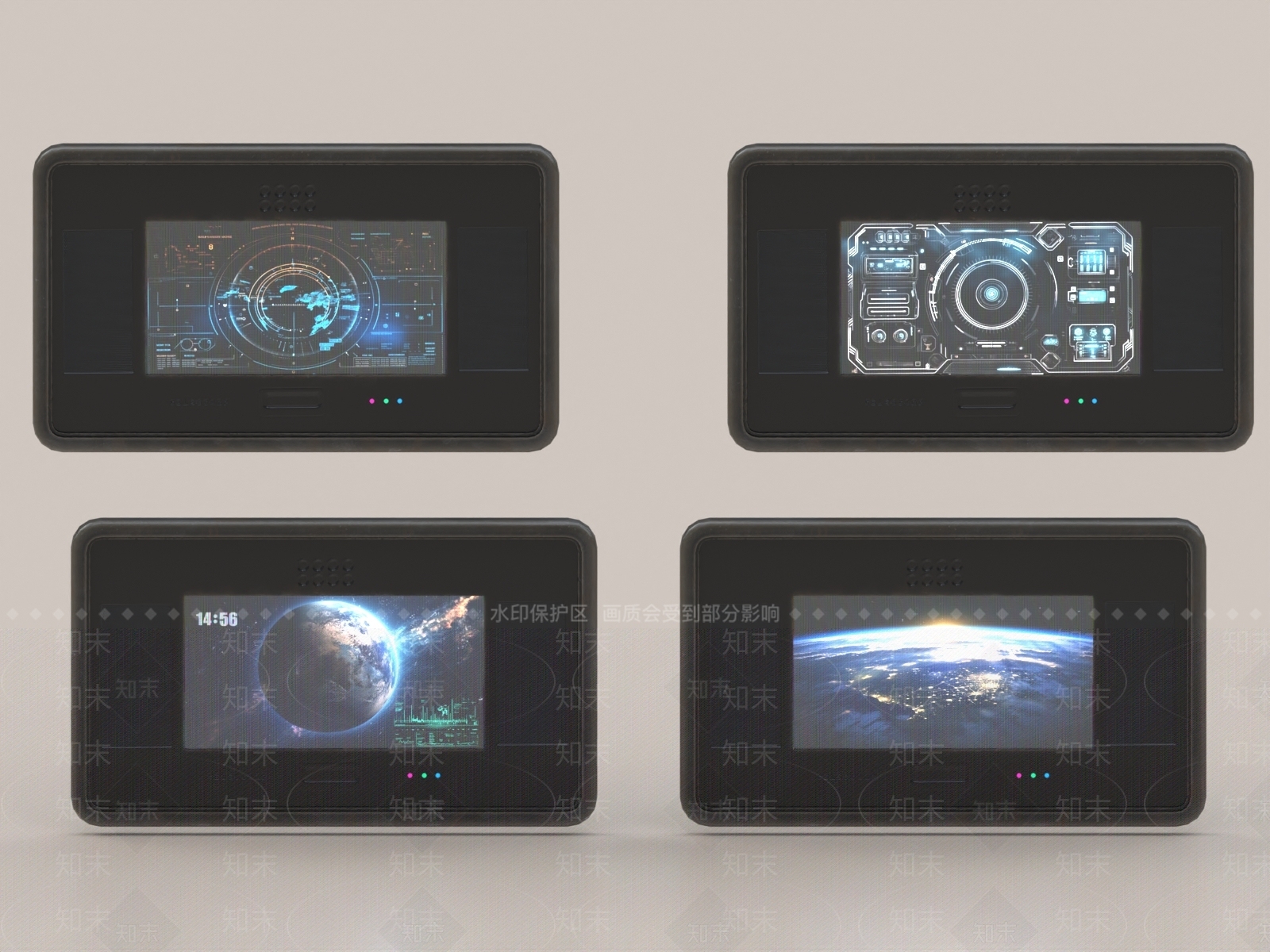 现代监控屏幕3D模型下载【ID:1158714226】