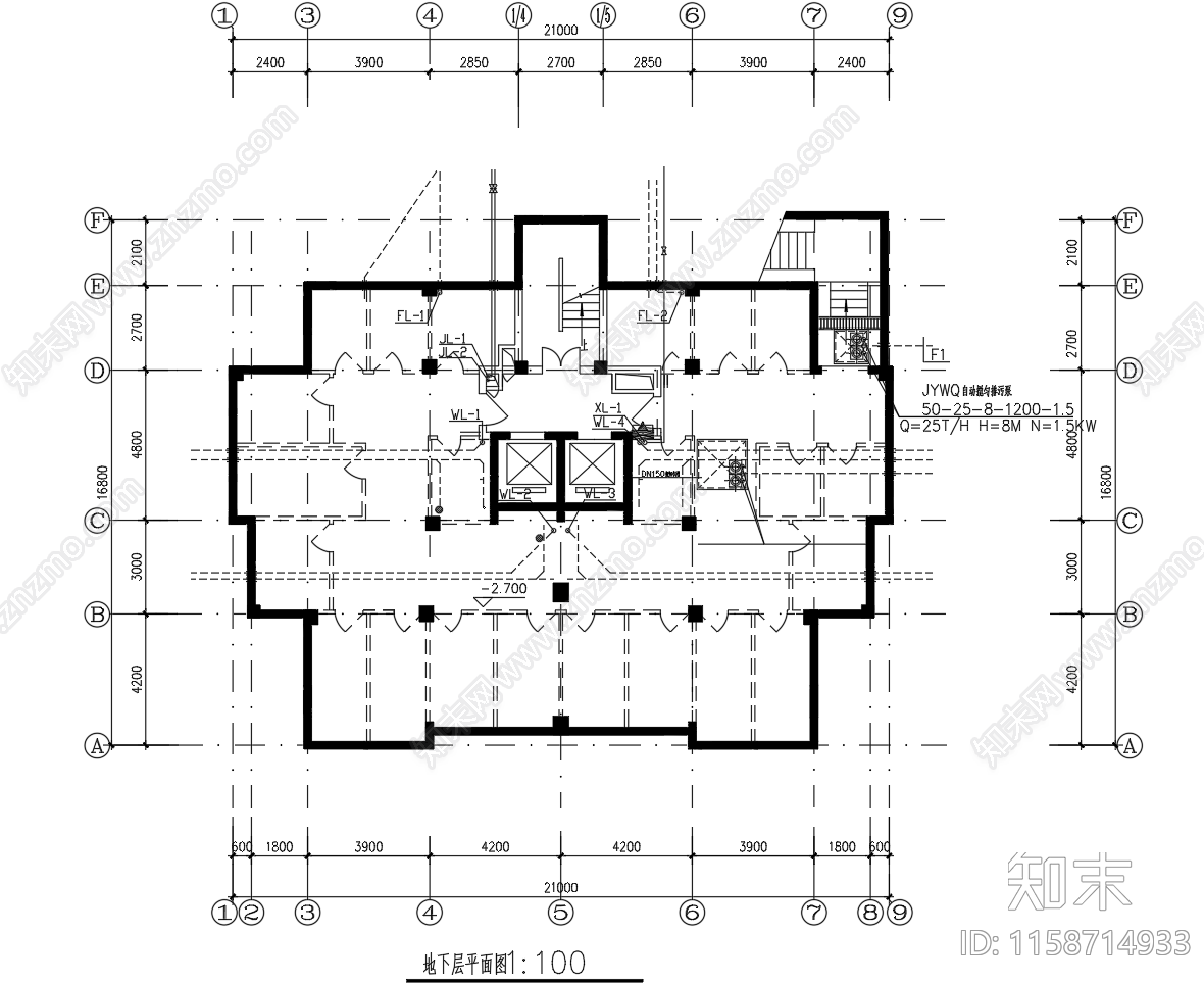 15层住宅楼给排水设计图纸cad施工图下载【ID:1158714933】