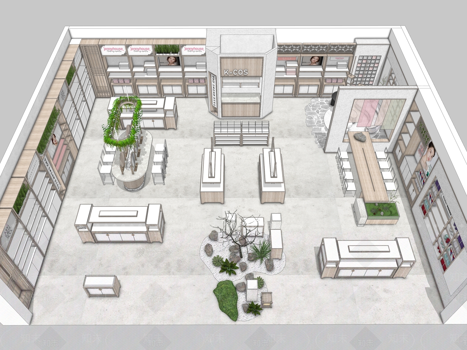 现代化妆品集合店SU模型下载【ID:1158718797】
