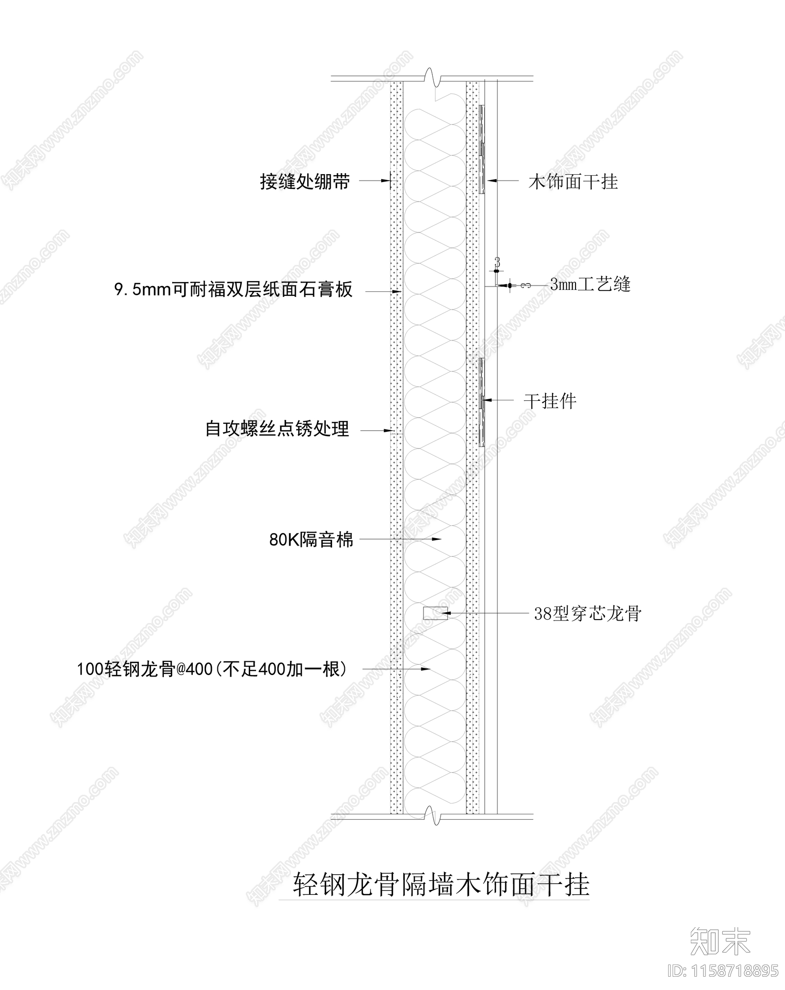 墙面收口cad施工图下载【ID:1158718895】