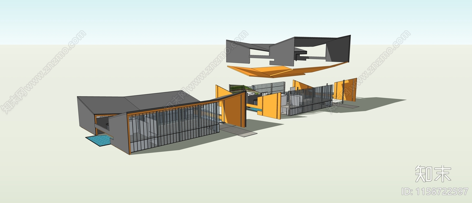 现代建筑科技馆SU模型下载【ID:1158722597】