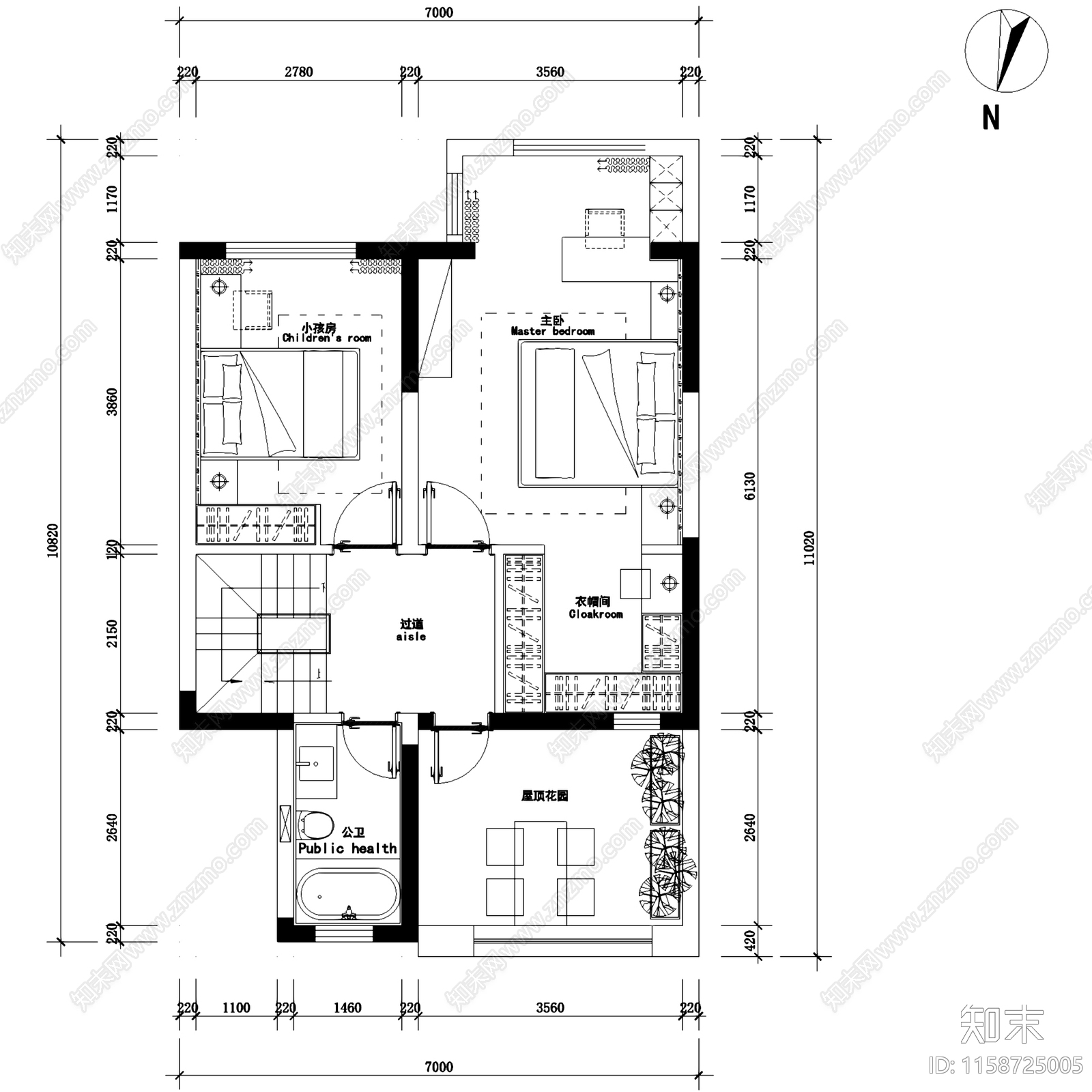 现代轻奢金地都汇阳光嘉苑三层别墅室内家装cad施工图下载【ID:1158725005】