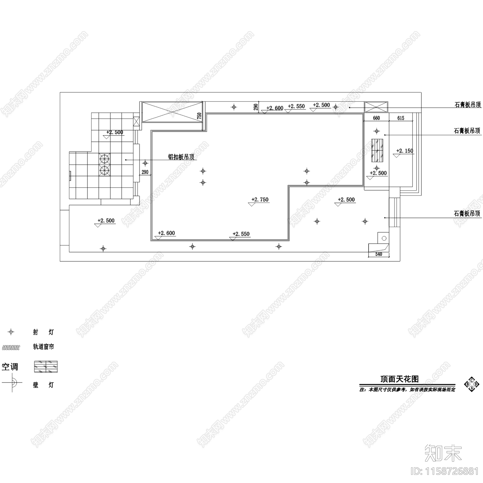 北欧风格公寓一居室室内家装CAcad施工图下载【ID:1158726881】