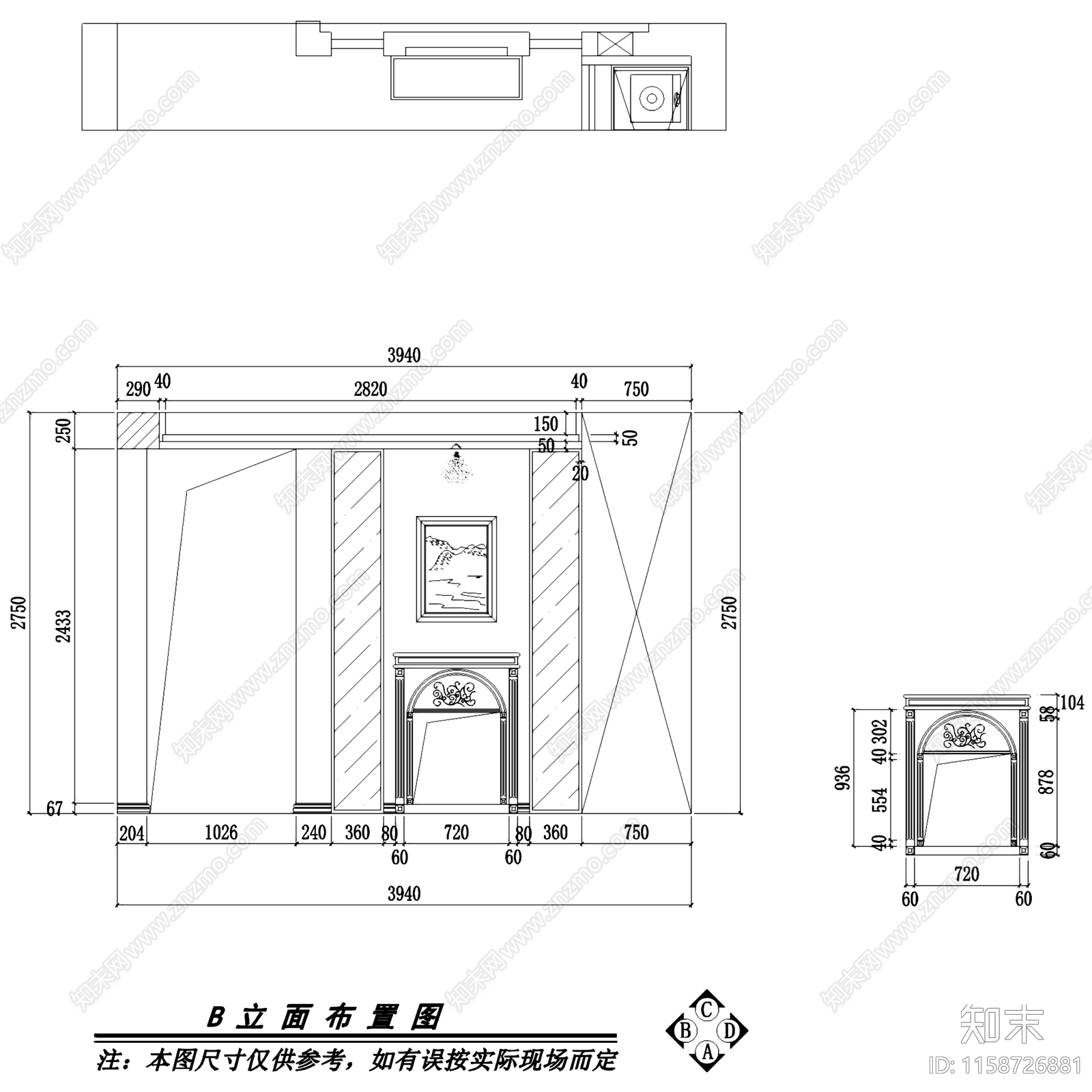 北欧风格公寓一居室室内家装CAcad施工图下载【ID:1158726881】