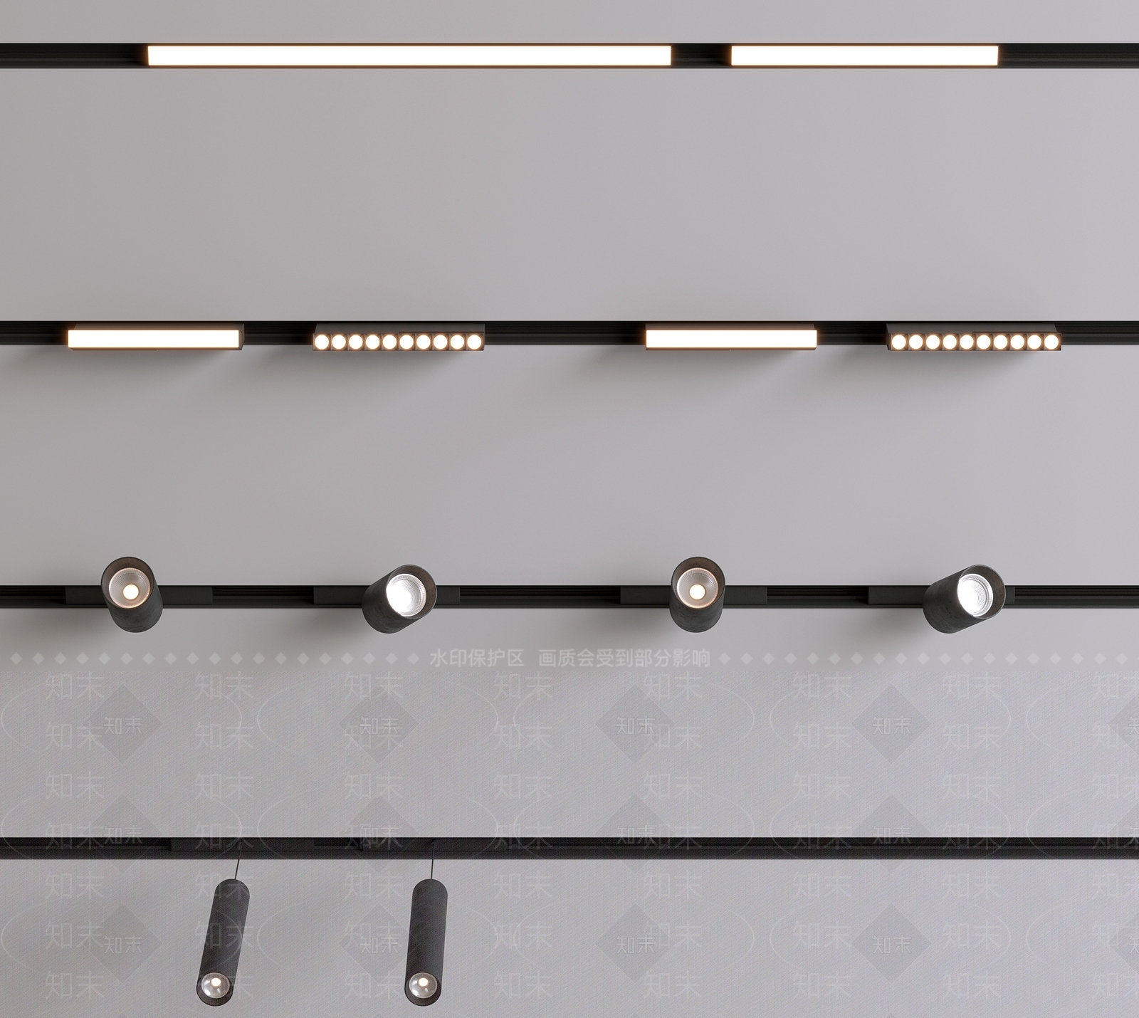 现代轨道射灯3D模型下载【ID:1158727420】