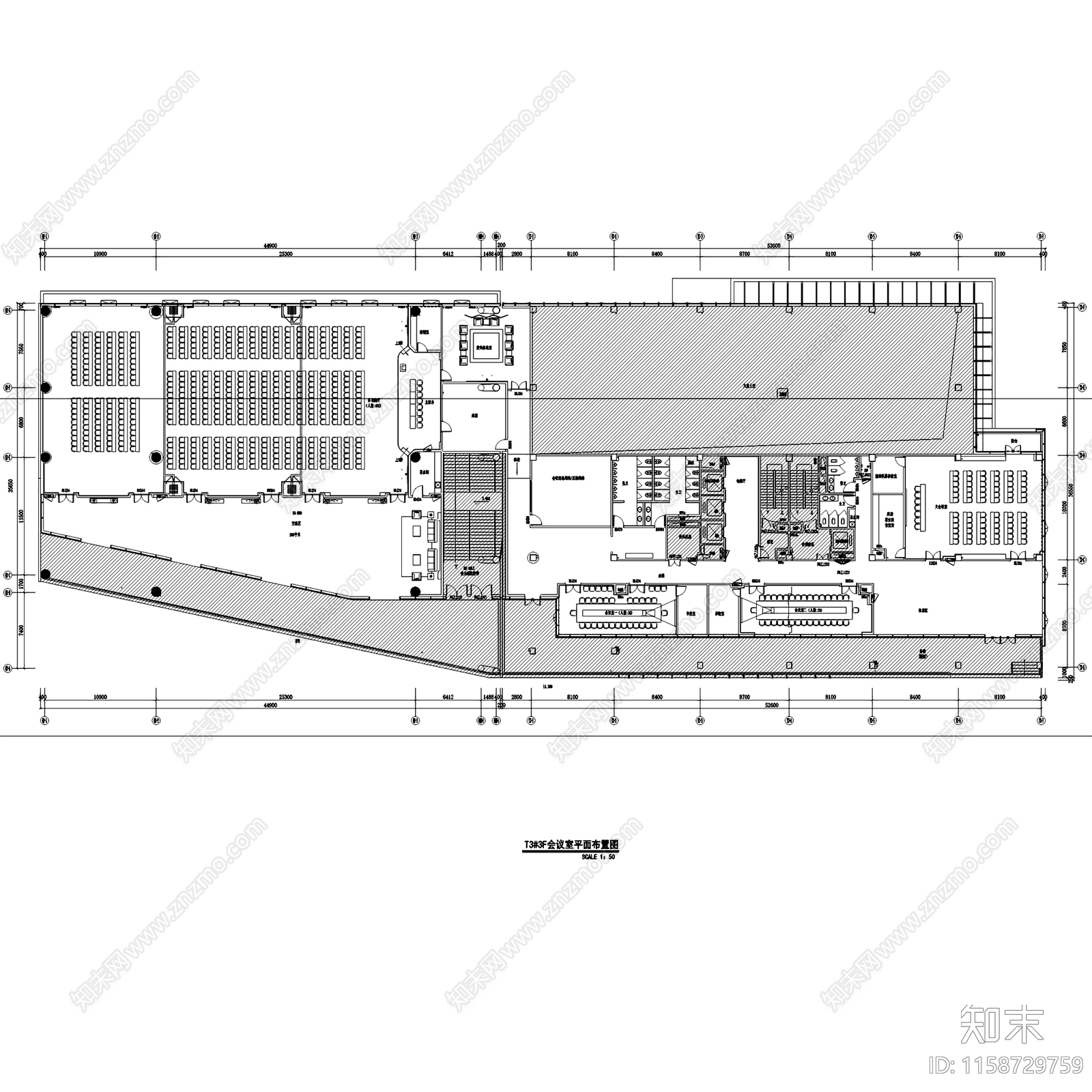 现代招商芯云谷信息技术产业园办公楼室内工装cad施工图下载【ID:1158729759】