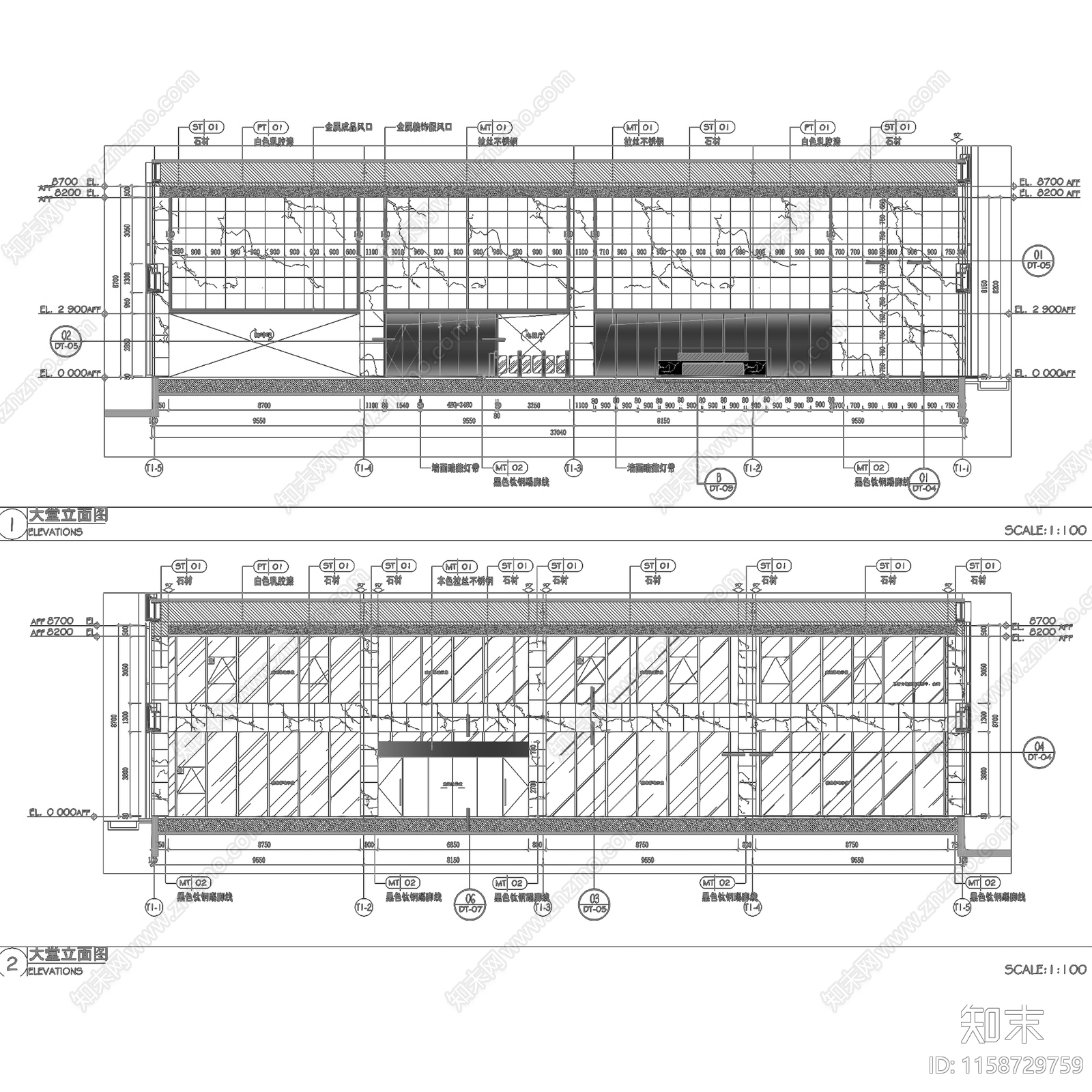 现代招商芯云谷信息技术产业园办公楼室内工装cad施工图下载【ID:1158729759】