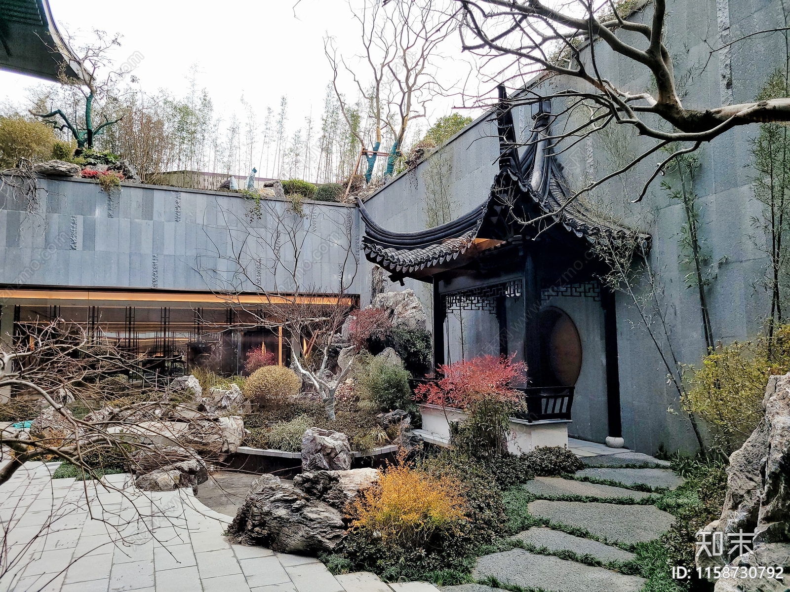 张家港某国企精品中式展示区项目全cad施工图下载【ID:1158730792】