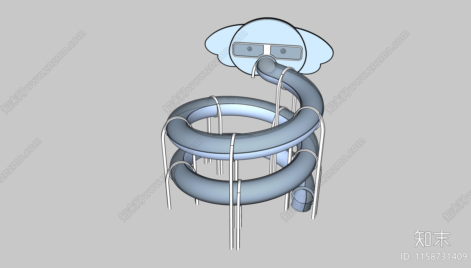 文创大象旋转滑梯SU模型下载【ID:1158731409】