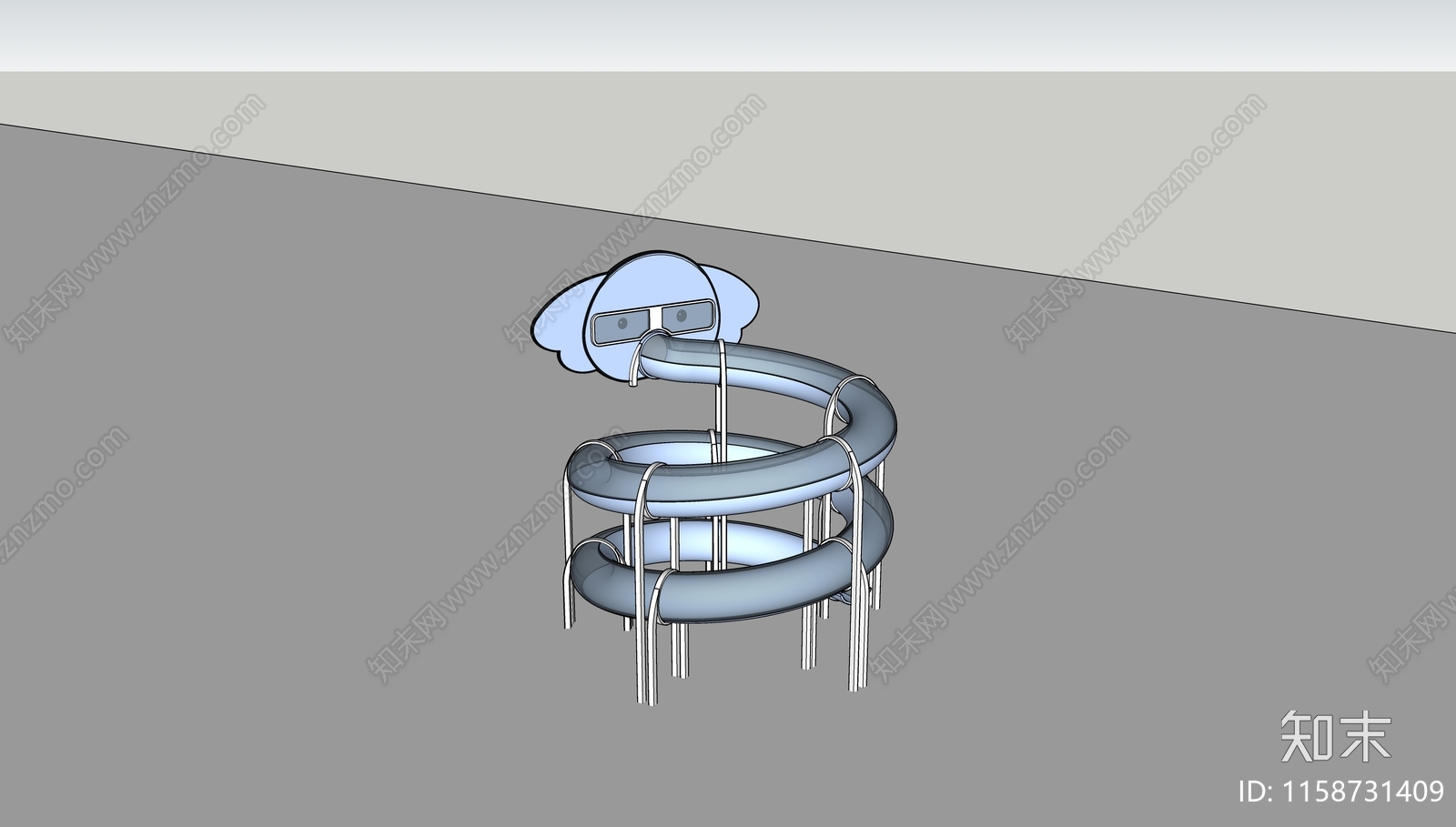 文创大象旋转滑梯SU模型下载【ID:1158731409】