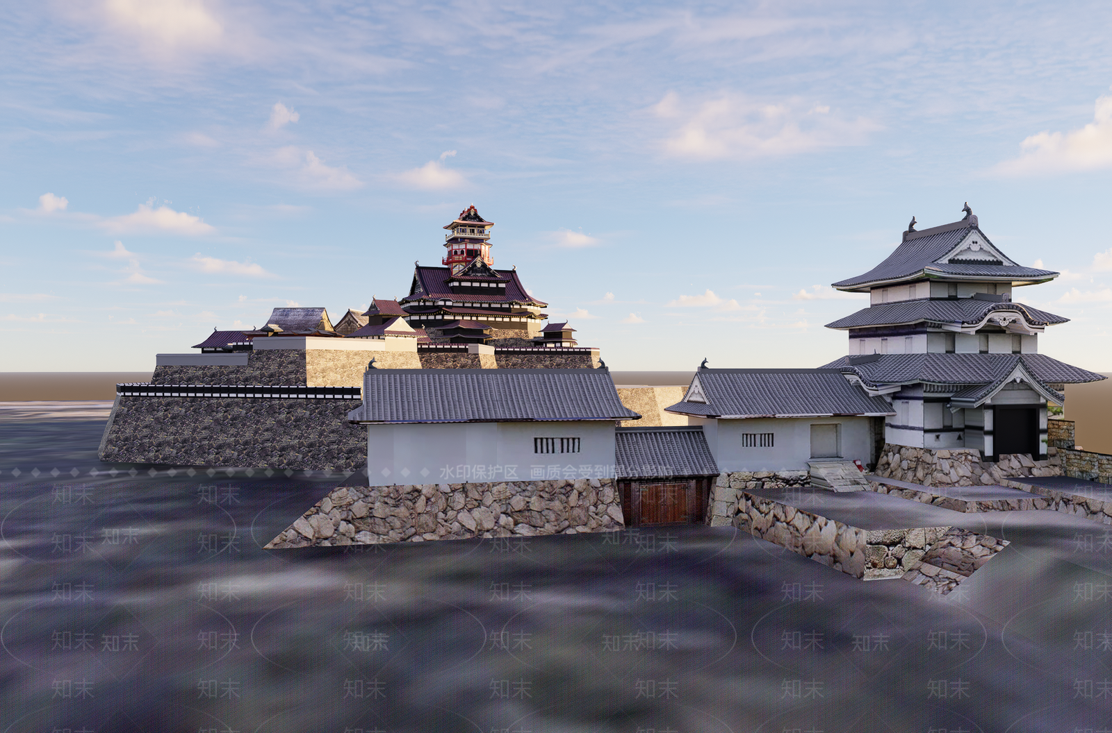 日式古建筑SU模型下载【ID:1158732069】
