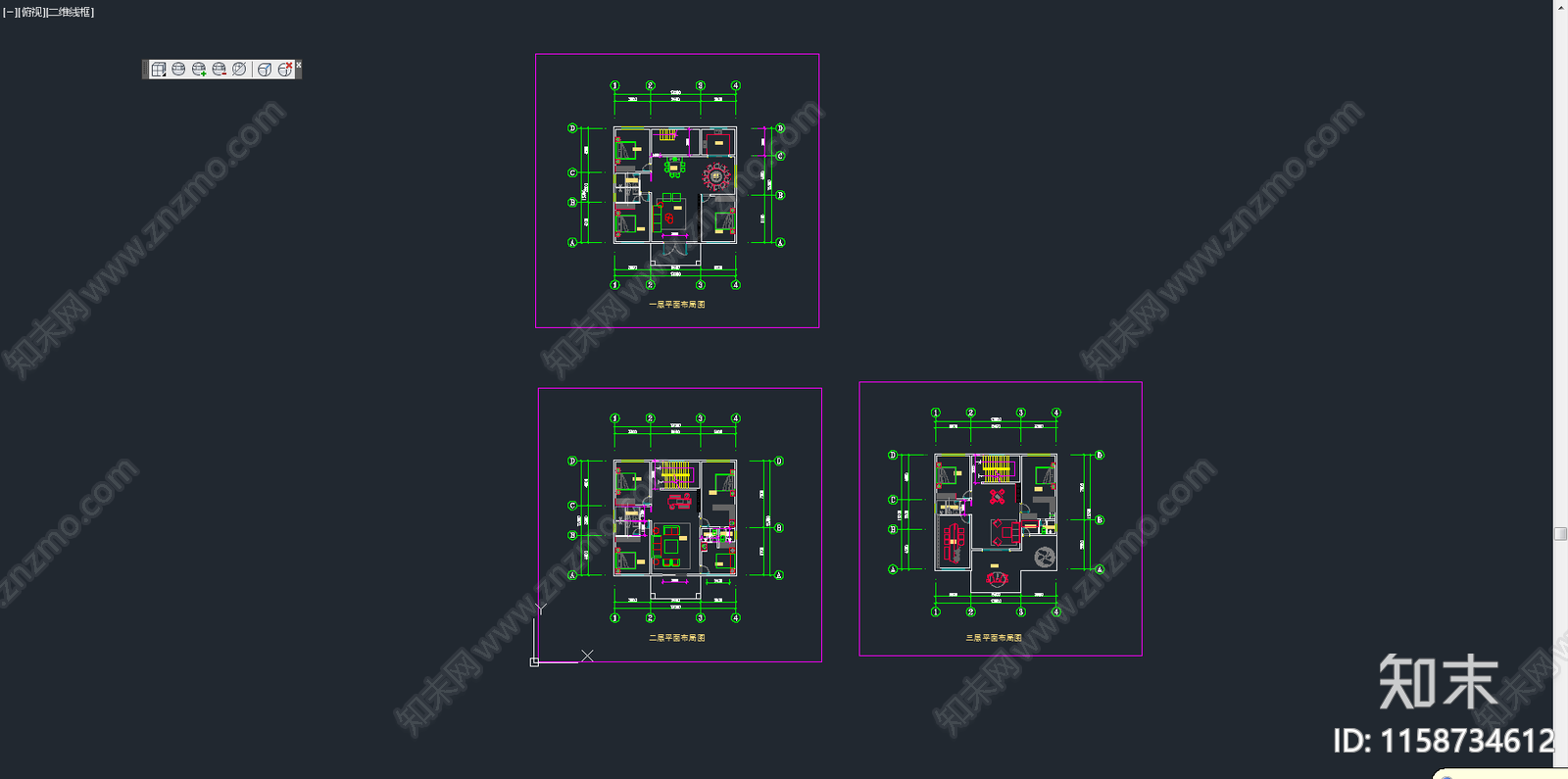 14×12三层自建房平面布置图施工图下载【ID:1158734612】