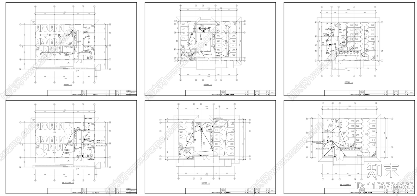 三套卫生间施工结构施工图下载【ID:1158734685】