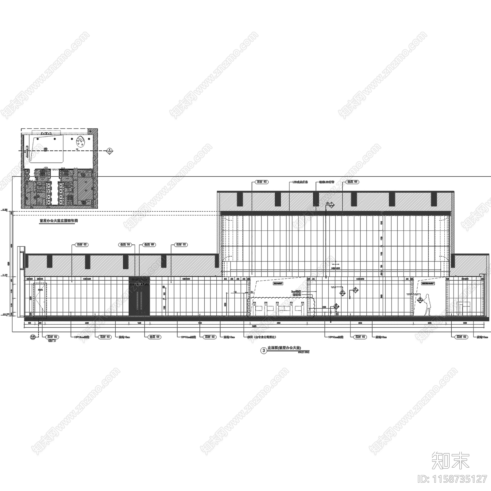 现代简约粤海湾区中心办公楼AB栋公区室内工装cad施工图下载【ID:1158735127】