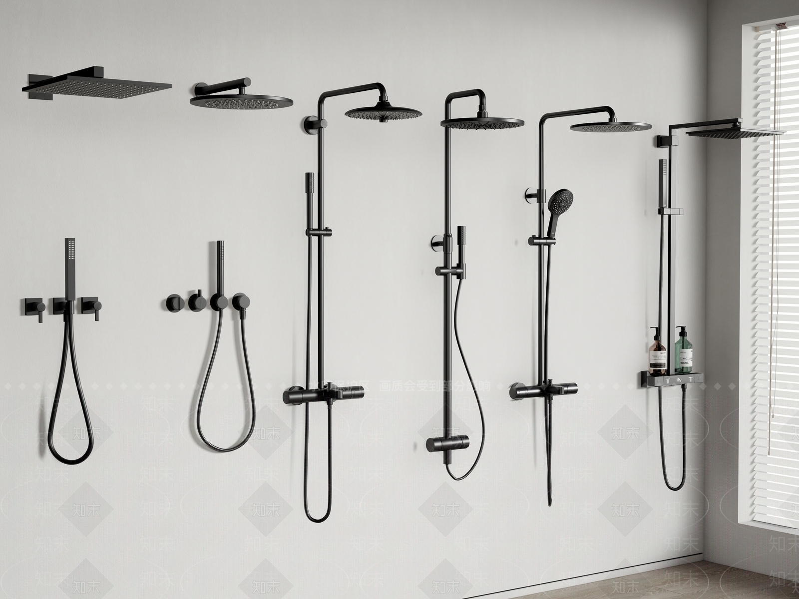 现代淋浴花洒3D模型下载【ID:1158737066】