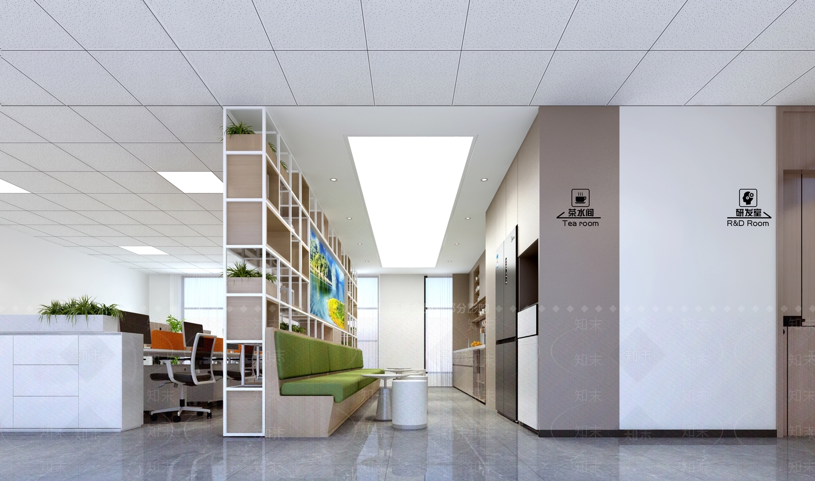 现代办公室水吧区3D模型下载【ID:1158738644】