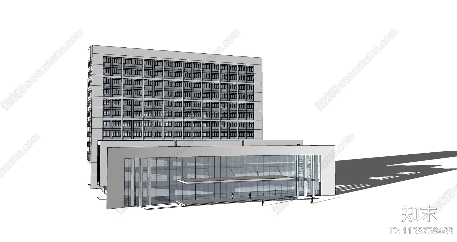 现代医院建筑SU模型下载【ID:1158739483】