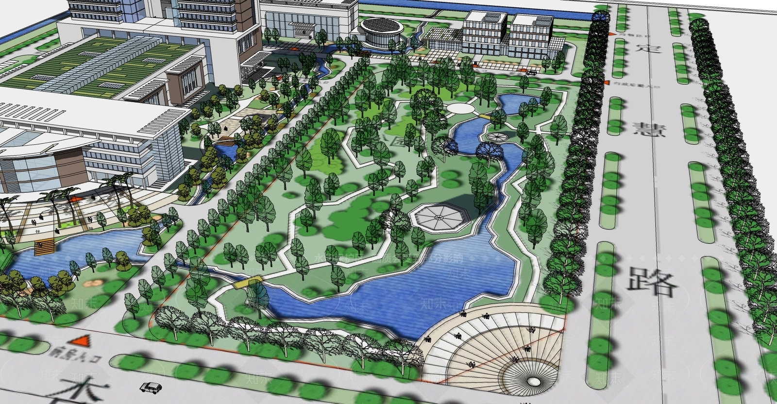 现代医院建筑SU模型下载【ID:1158740592】