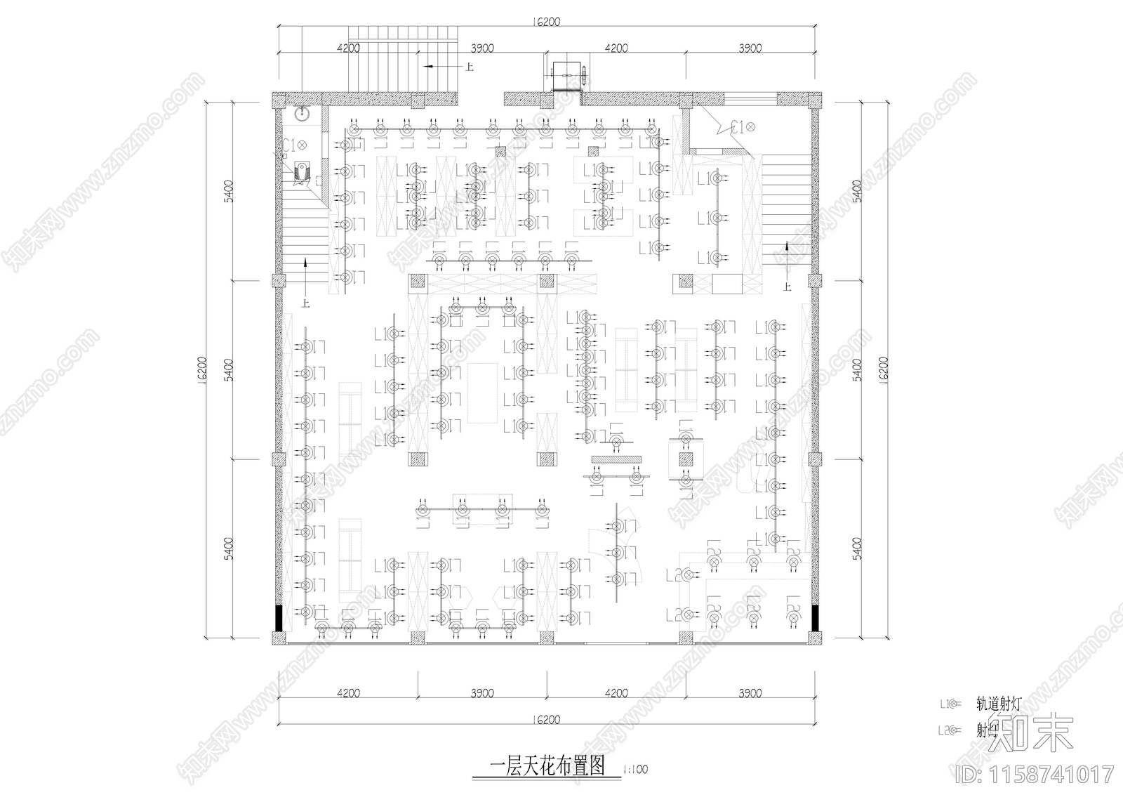 600㎡书店施工图下载【ID:1158741017】