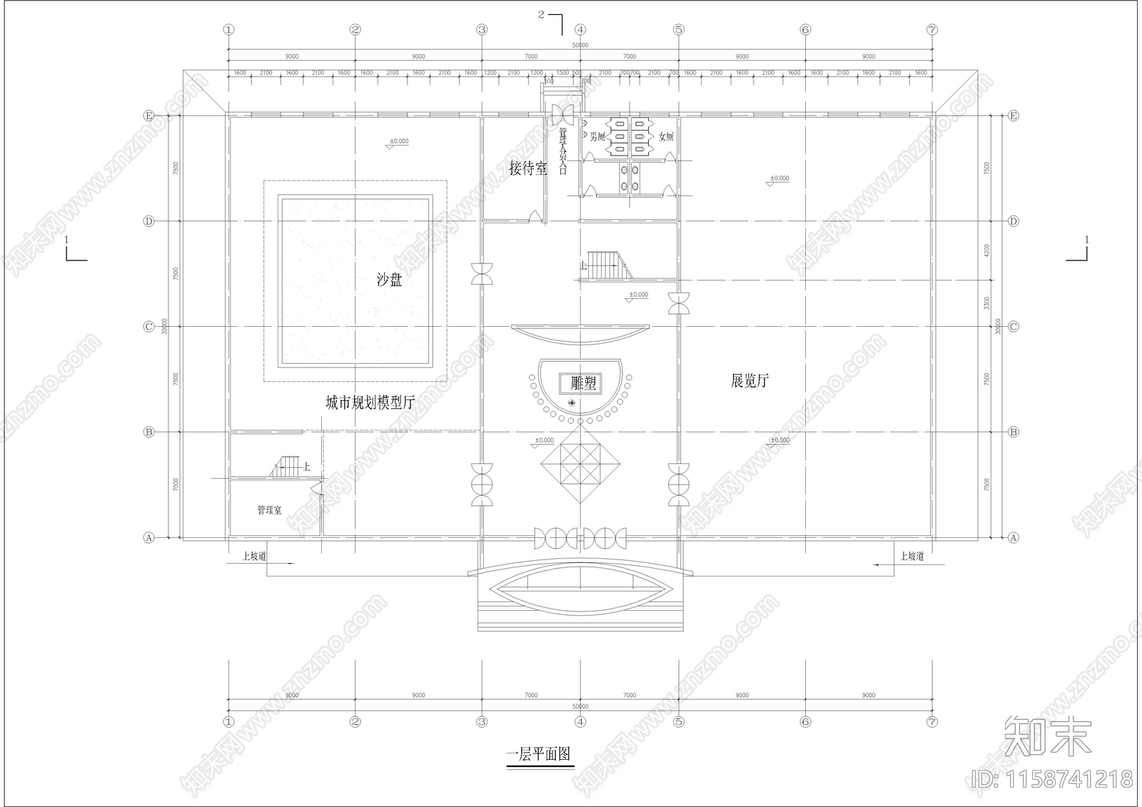 城市规划展览馆施工图下载【ID:1158741218】