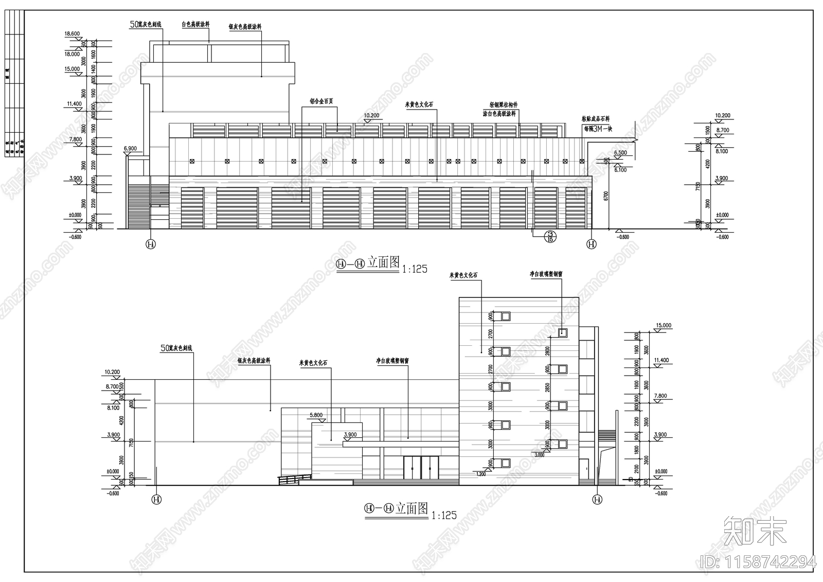 高校行政楼建筑cad施工图下载【ID:1158742294】