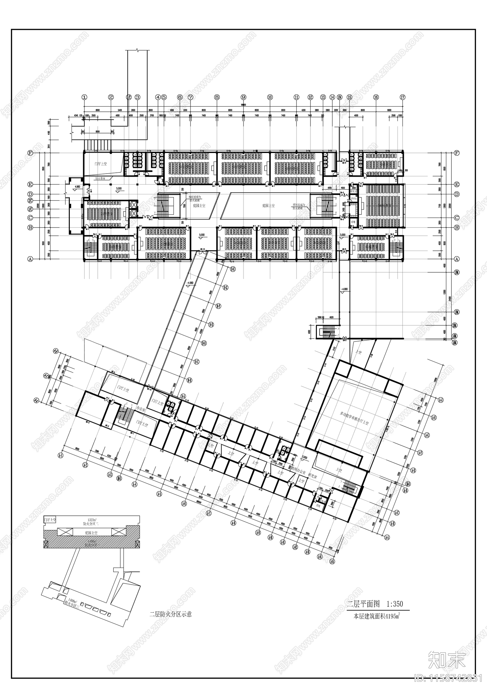 农业大学人文馆社科楼建筑平面图施工图下载【ID:1158742831】