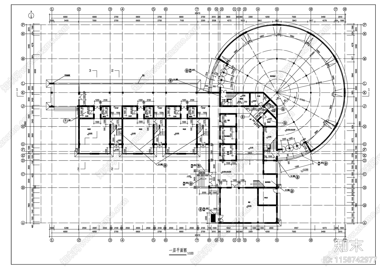 幼儿园建筑平面图施工图下载【ID:1158742977】