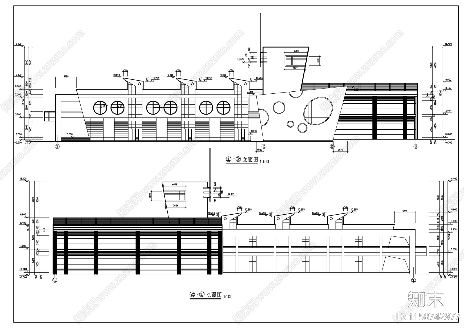 幼儿园建筑平面图cad施工图下载【ID:1158742977】