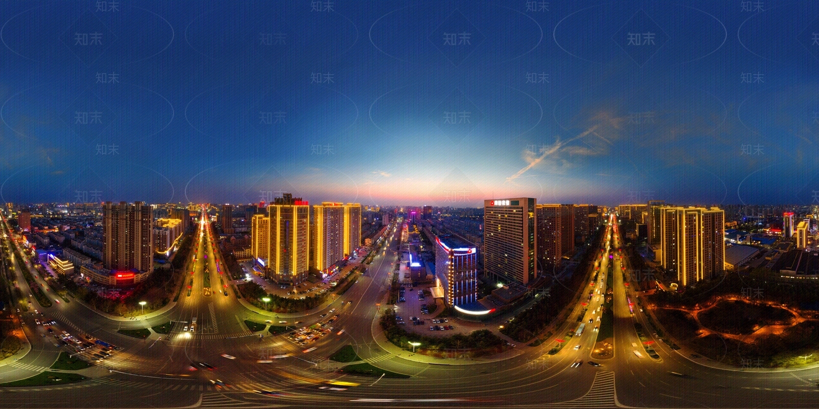 HDR晨曦黄昏城市夜景全景贴图下载【ID:1158745054】