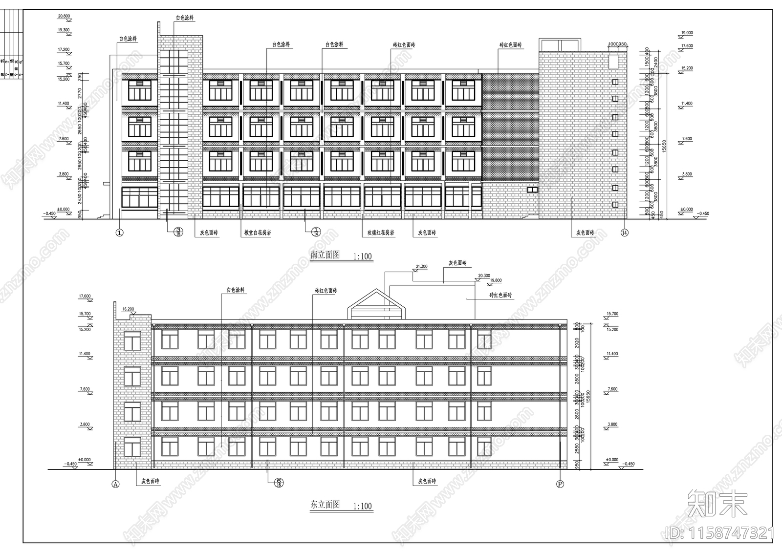 某小学校教学楼建cad施工图下载【ID:1158747321】