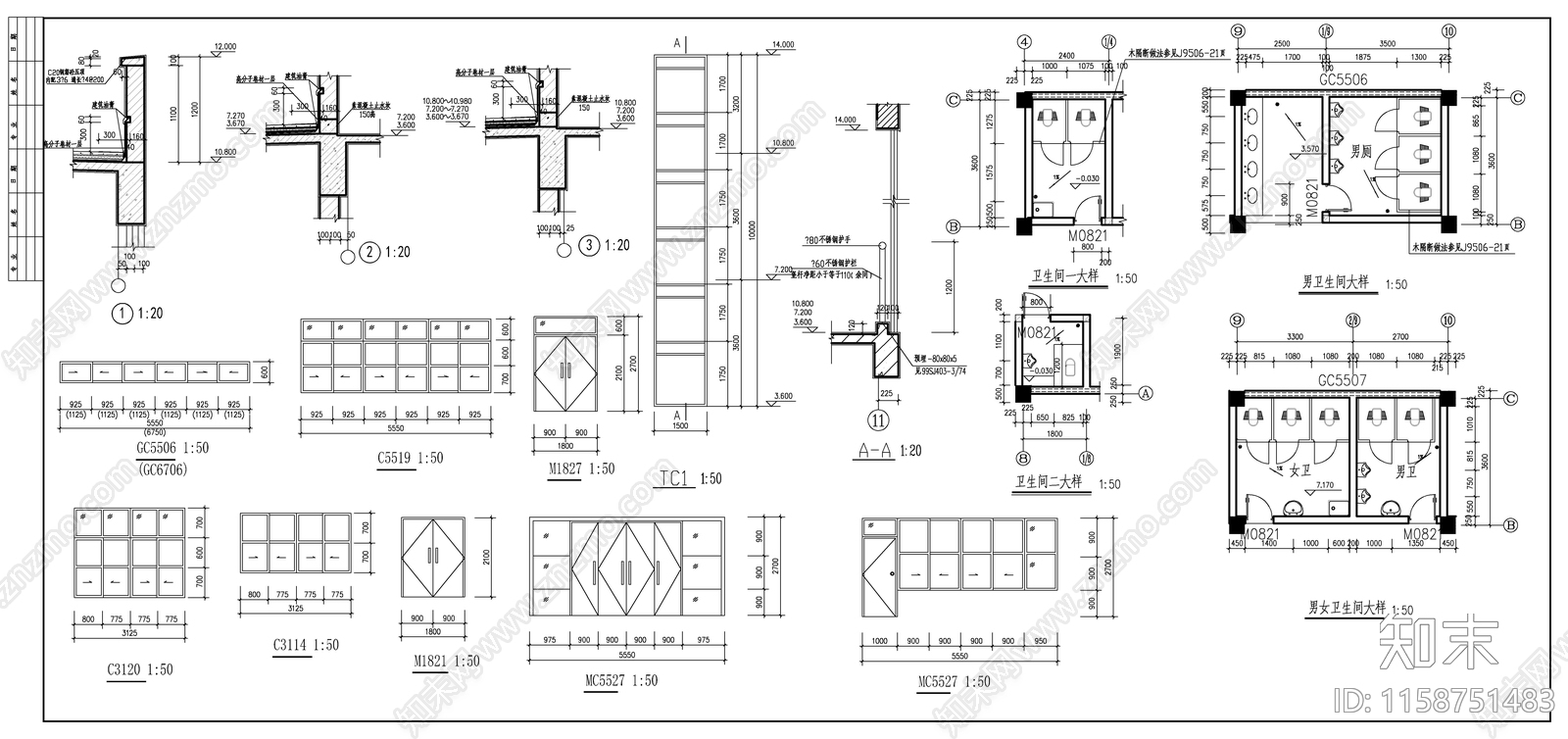 北方学校公共浴室建施图施工图下载【ID:1158751483】