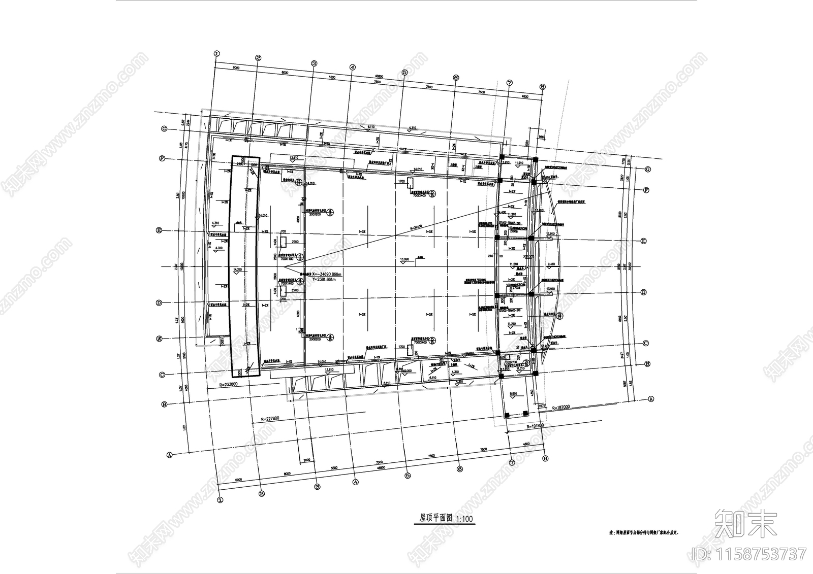 学校报告厅建筑cad施工图下载【ID:1158753737】