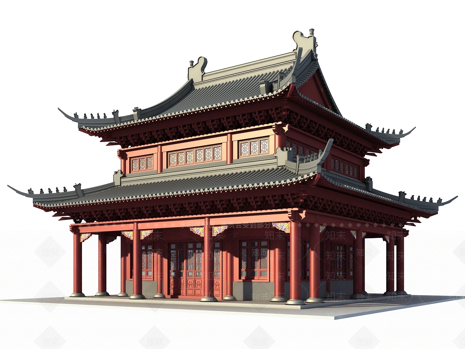 中式古建3D模型精品下载_3dmax模型_知末网