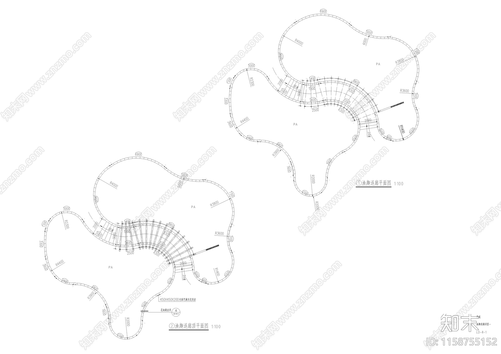 渔趣连廊详图cad施工图下载【ID:1158755152】