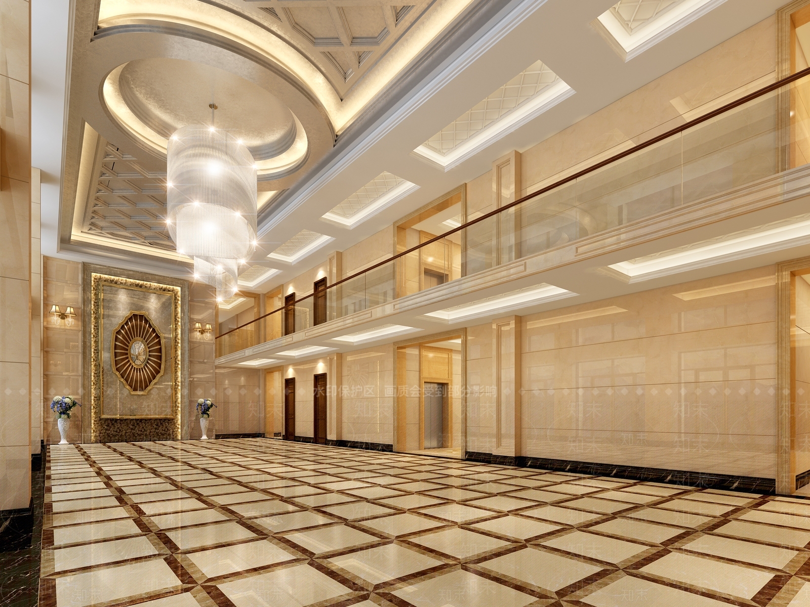 现代办公楼大厅3D模型下载【ID:1158755759】