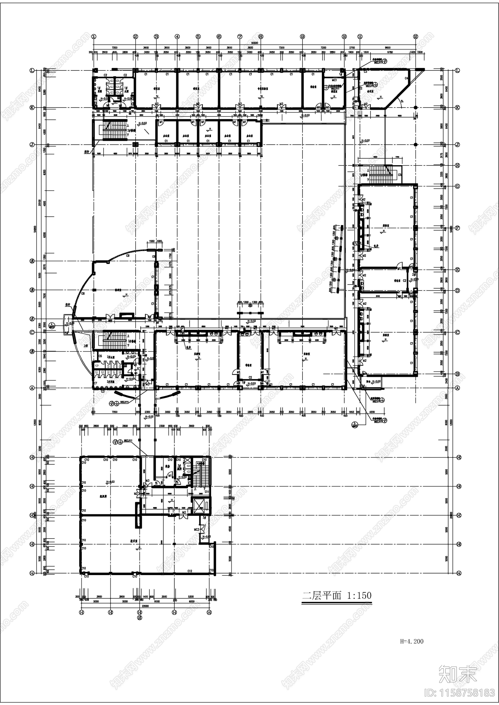 医学院解剖楼建筑图cad施工图下载【ID:1158758183】