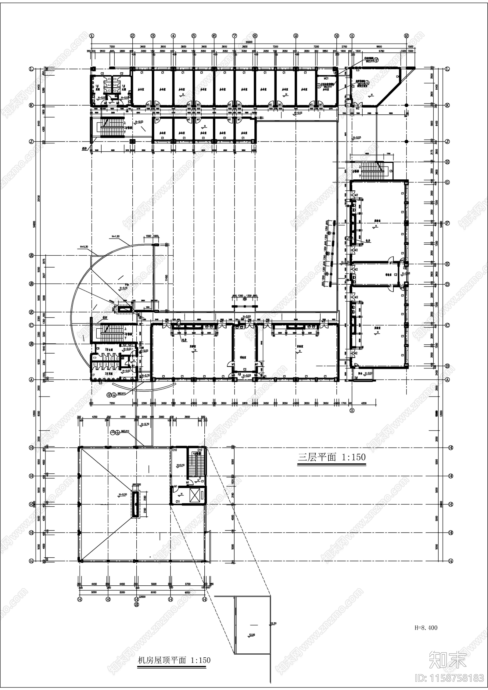 医学院解剖楼建筑图cad施工图下载【ID:1158758183】